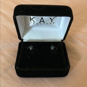 Kay Jewelers Silver and Blue Stud Earrings